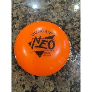 YoYo vtg retro toy yo collectible Duncan MADE IN USA Neon orange